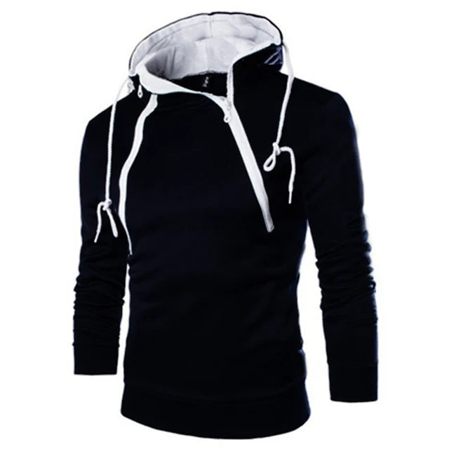 Men's High Neck Hooded Pullovers