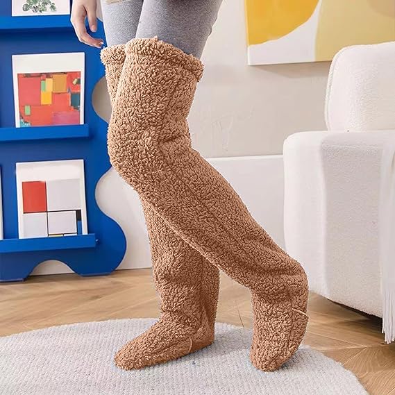 FuzzyFeet-Socks That Go the Extra Mile in Comfort Cozy Sock Slippers