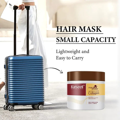 Karseell Collagen Hair Treatment Deep Repair Conditioning Argan Oil Collagen Hair Mask Essence for Dry Damaged Hair All Hair Types 3.38floz 100ml